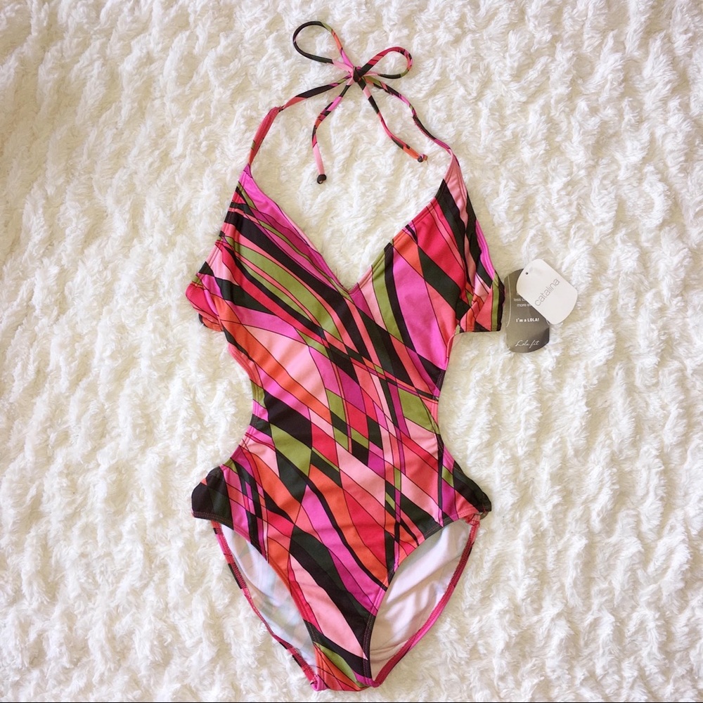 (NWT) Catalina Patterned One Piece Bathing Suit